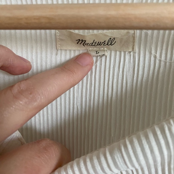 Madewell White Ribbed Flowy Top - Picture 2 of 3